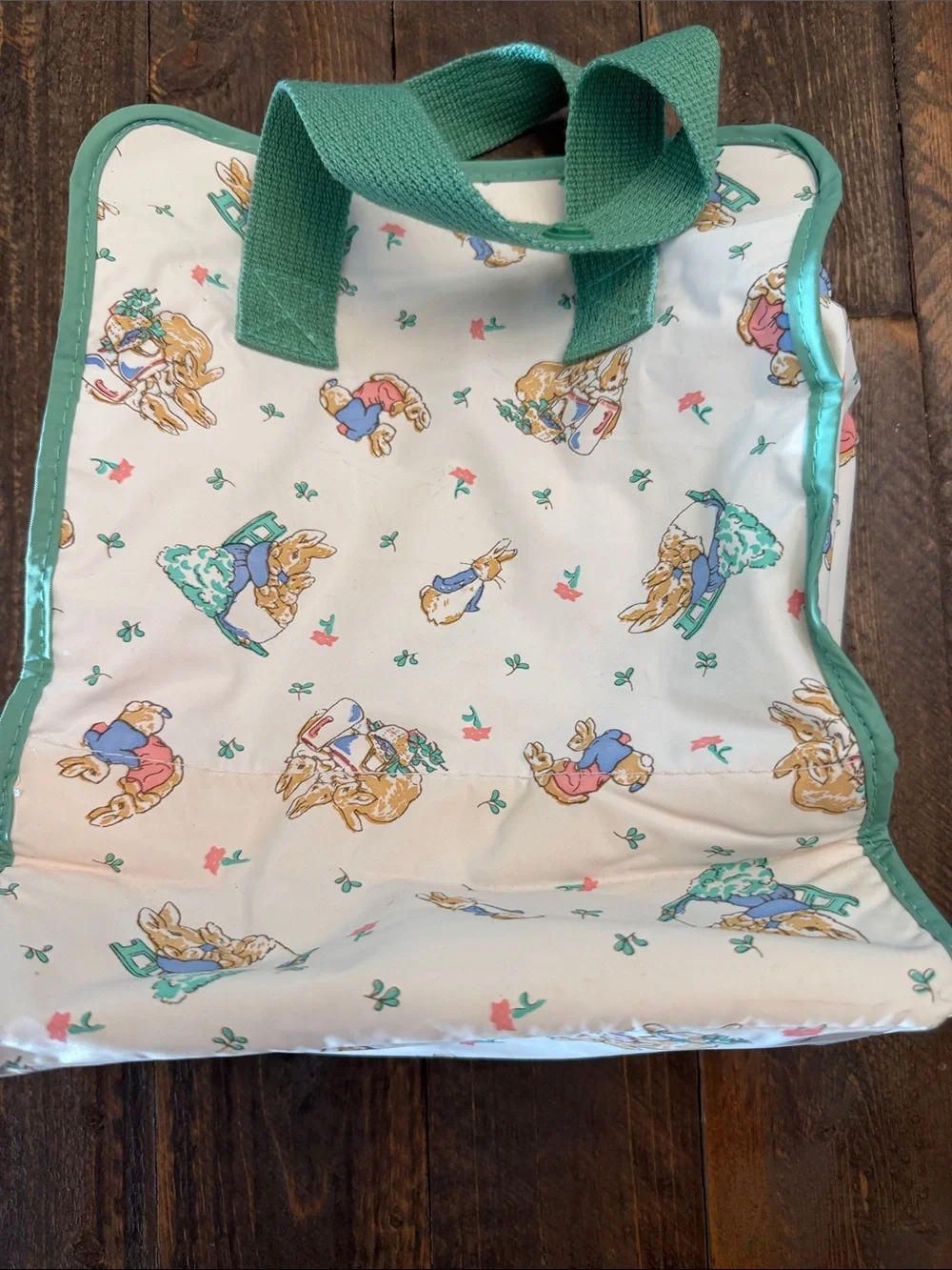 Vintage 90s Peter Rabbit Enfamil Insulated Bottle & Diaper Bag Tote - Mint Green